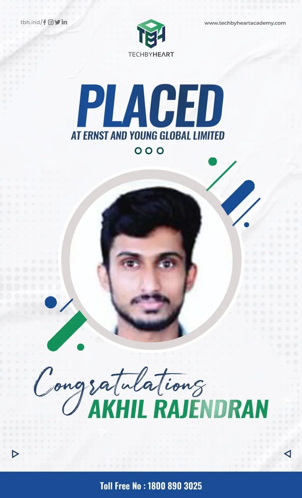 Akhil Rajendran Placed at Ernst Young