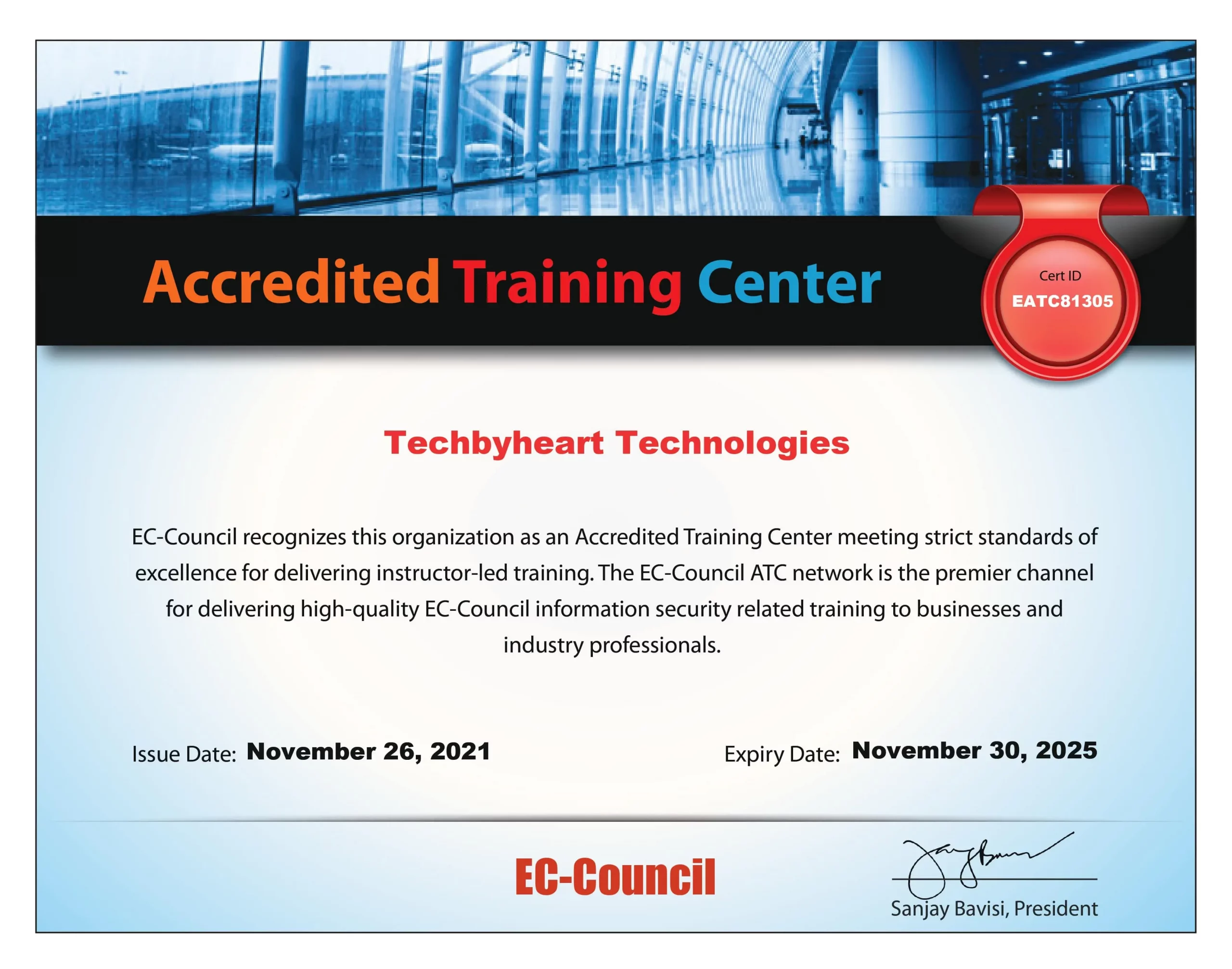 EC-Council Accredited Training Center Certificate SkillPod